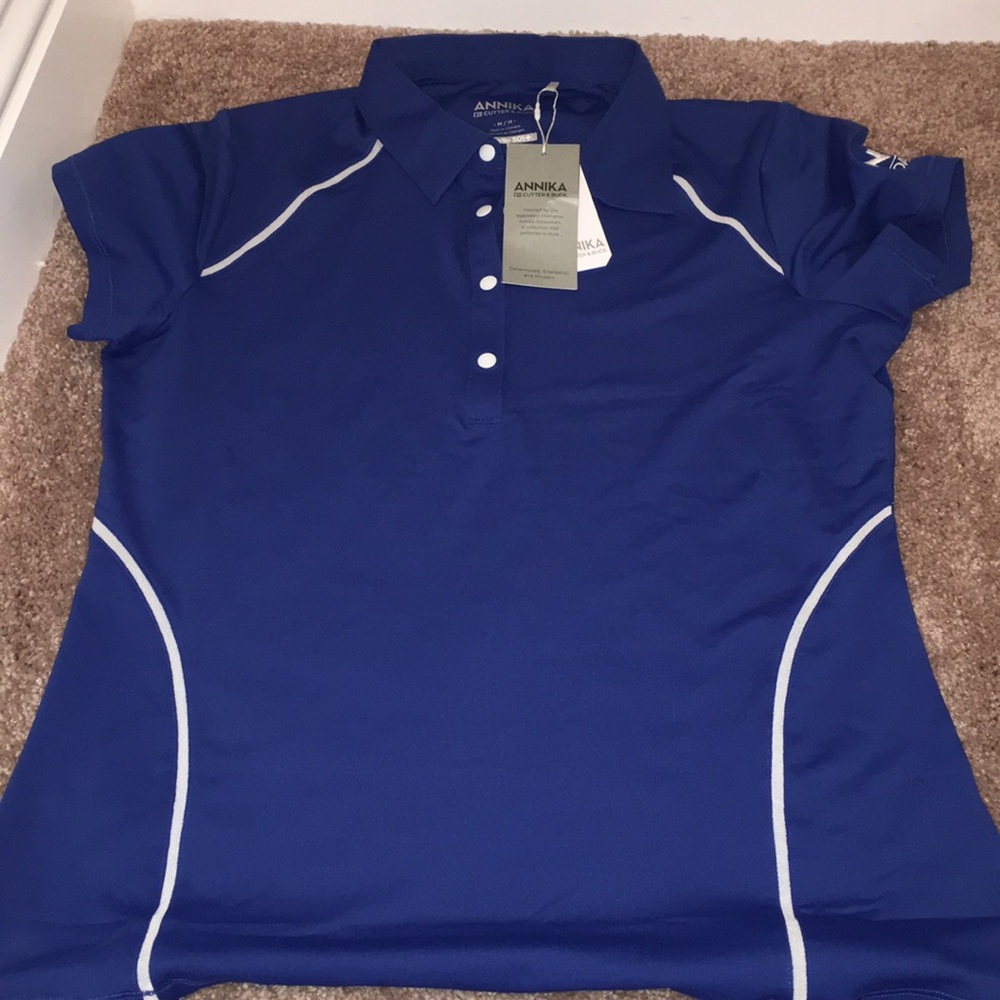 Navy blue and white Annika golfing shirt